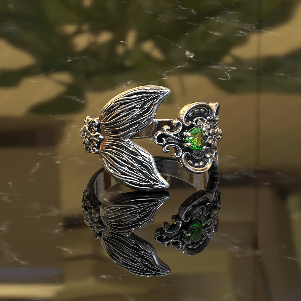 My lil Mermaid Ring - Personalised Birthstone