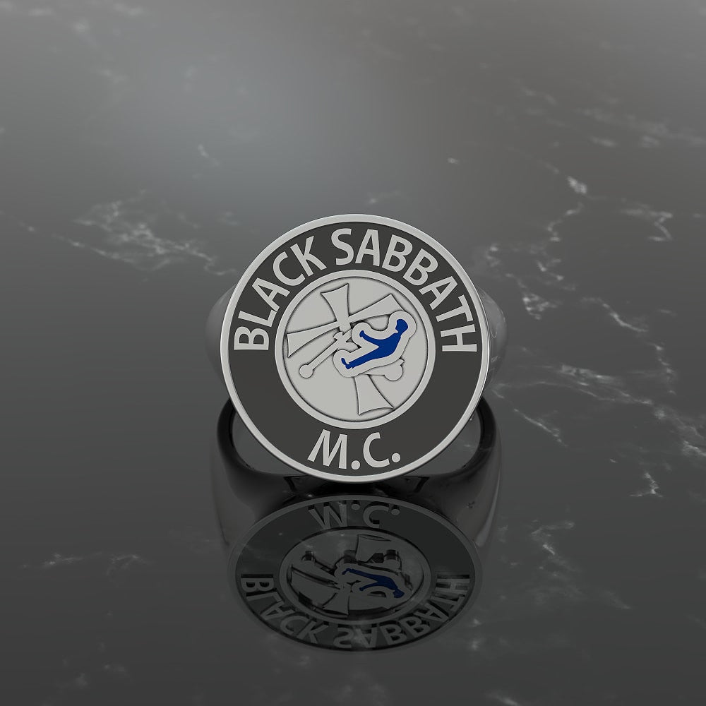 Men's Round Black Sabbath MC Ring