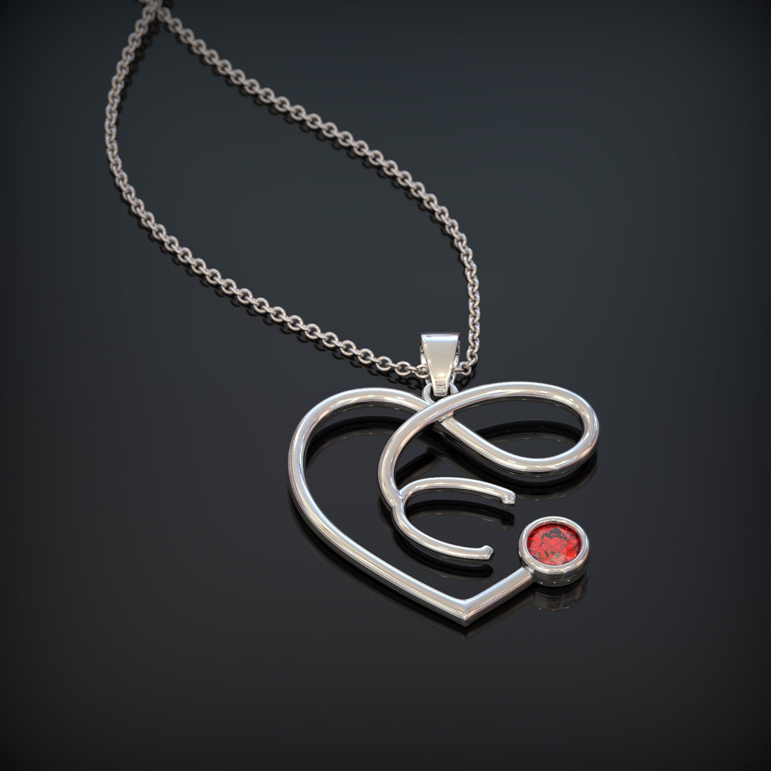 Stethoscope Heart Infinity Necklace
