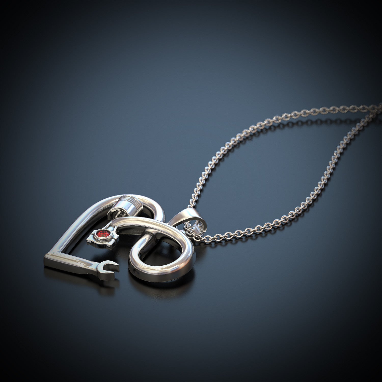 Piston Infinity Birthstone Necklace