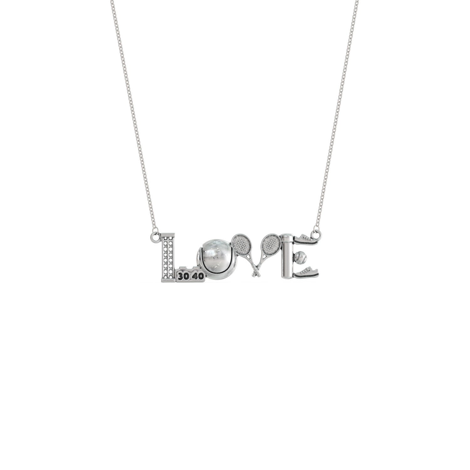 Tennis Love Pendant Necklace