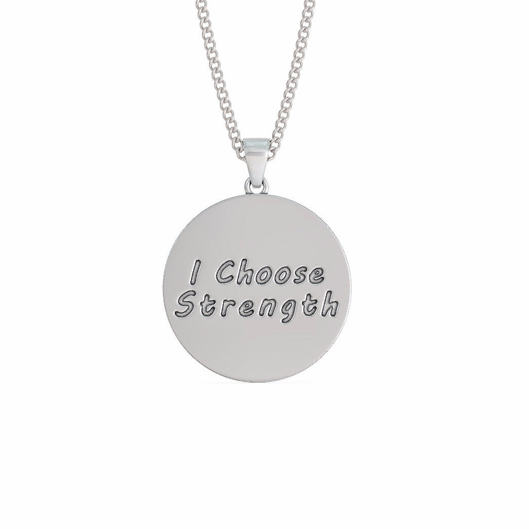 I Choose Strength Barbell Necklace