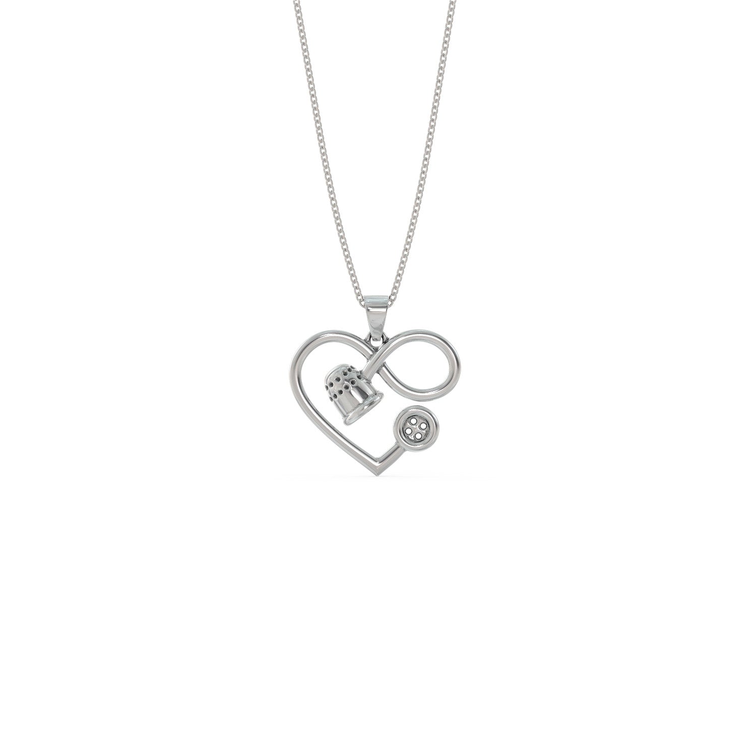 Sewing Infinity Heart Necklace
