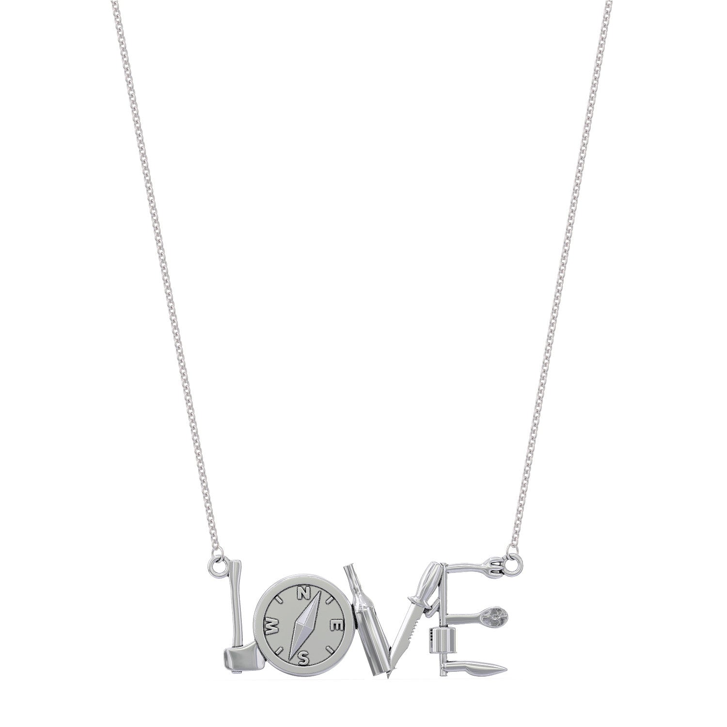 Camping LOVE Pendant Necklace