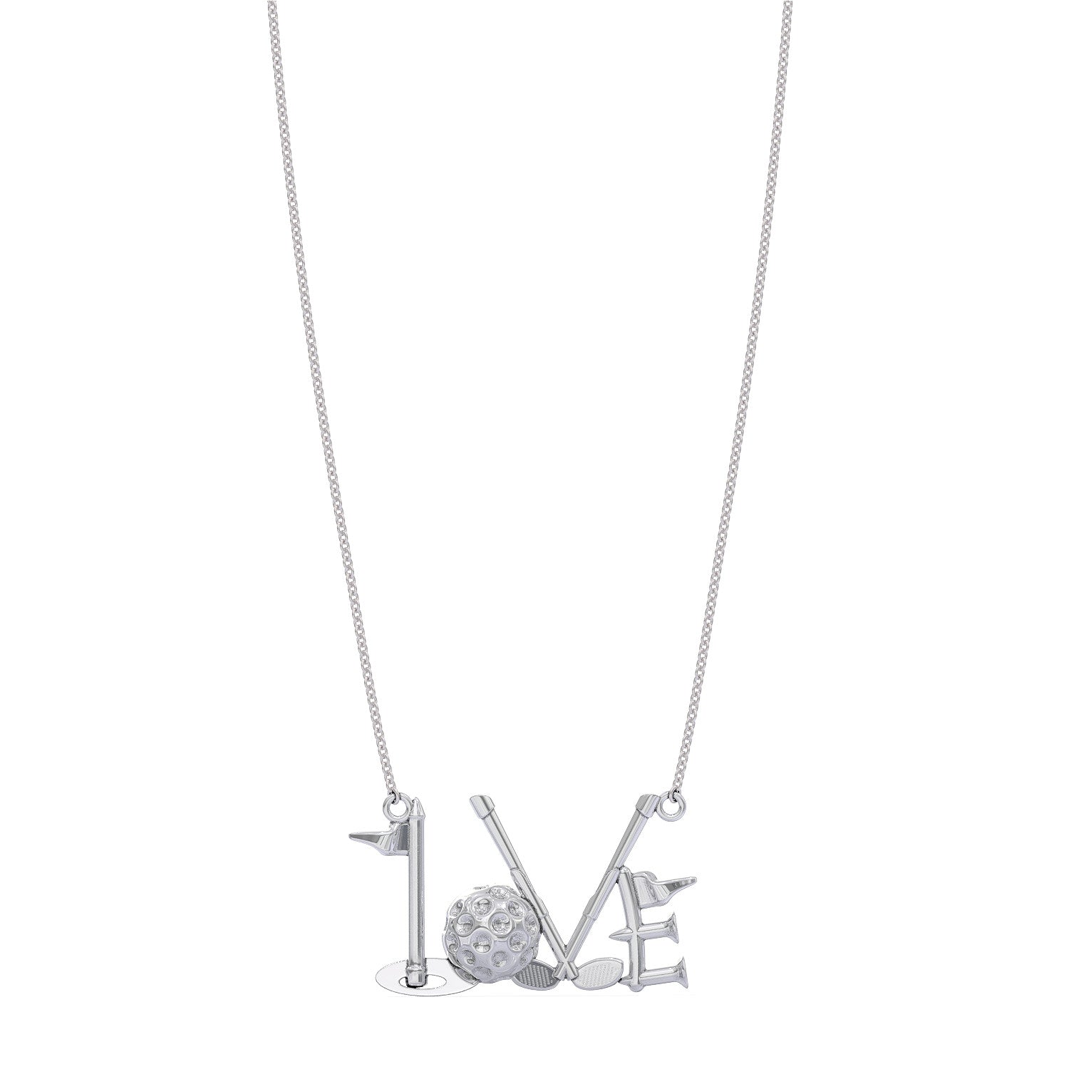 Golf LOVE Pendant Necklace