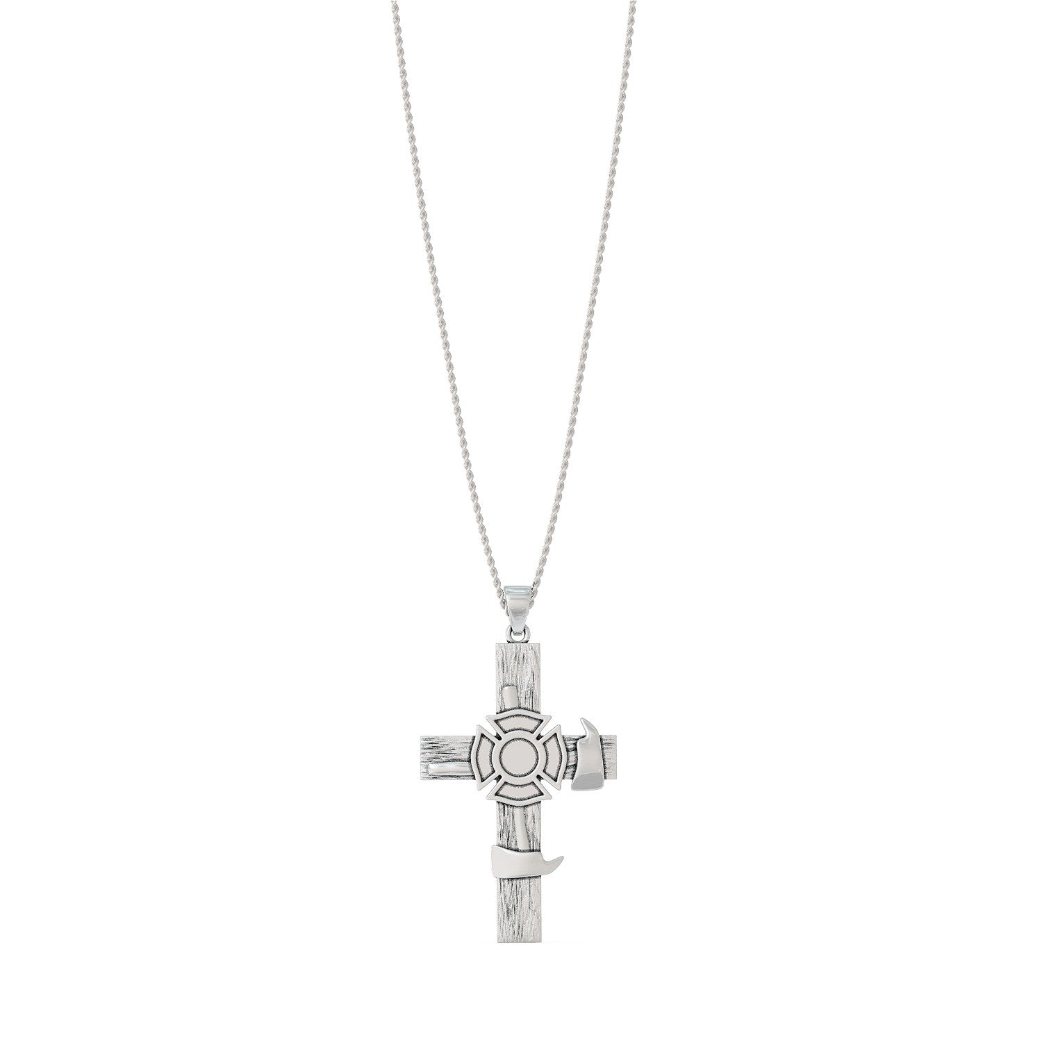 Firefighter Cross Pendant Necklace