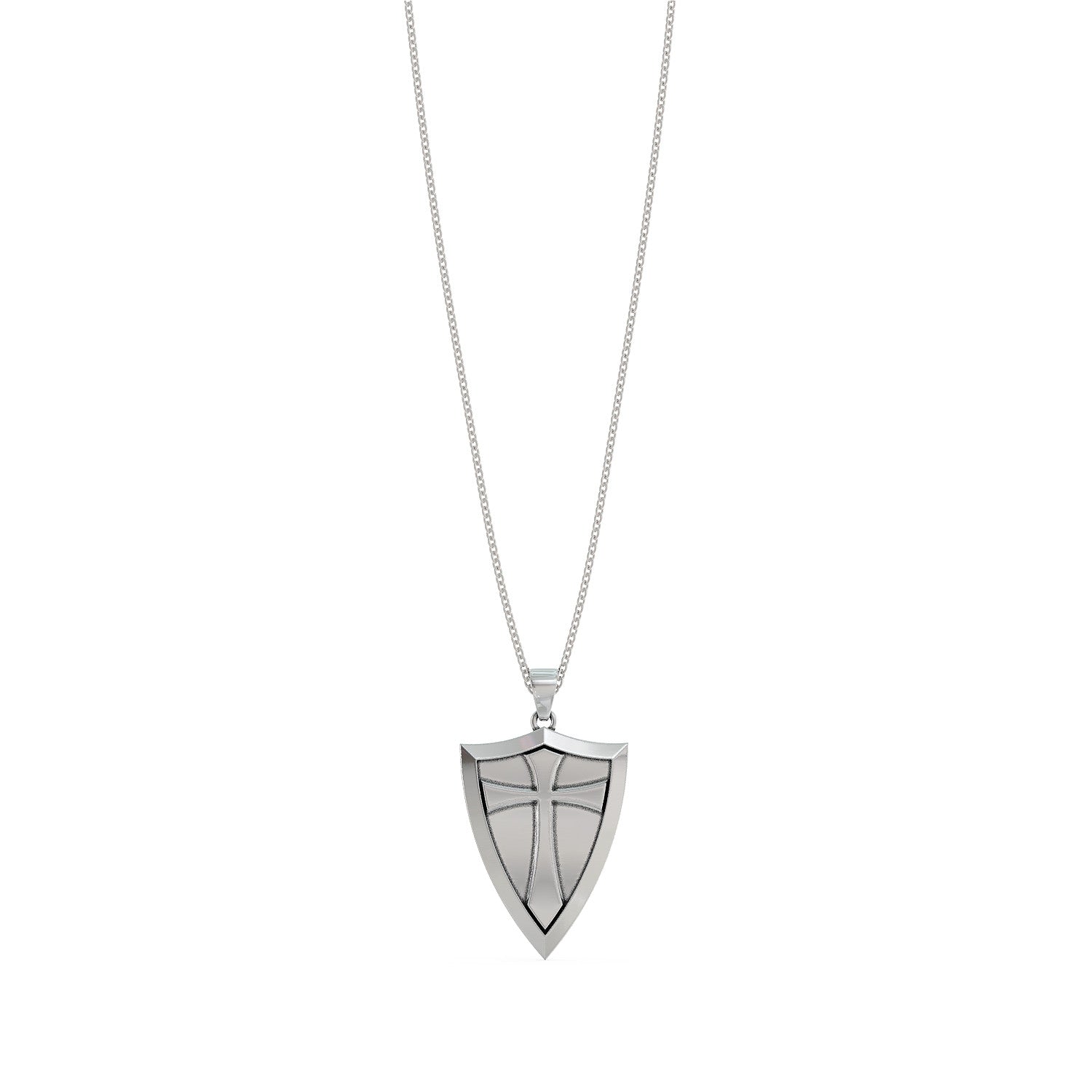 Crusader Cross Shield Pendant Necklace