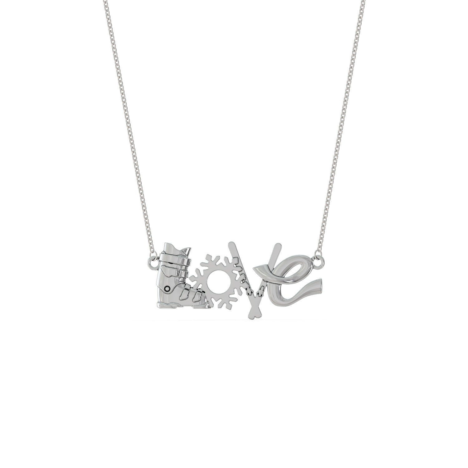 Love Skiing Necklace