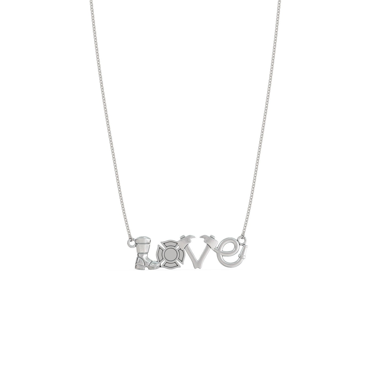 Firefighter Love Pendant Necklace