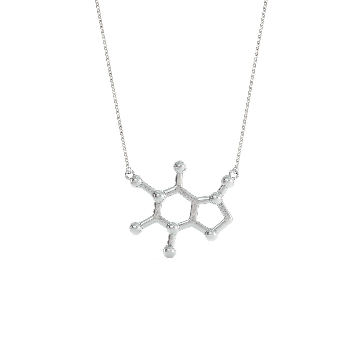 Caffeine Molecule Necklace
