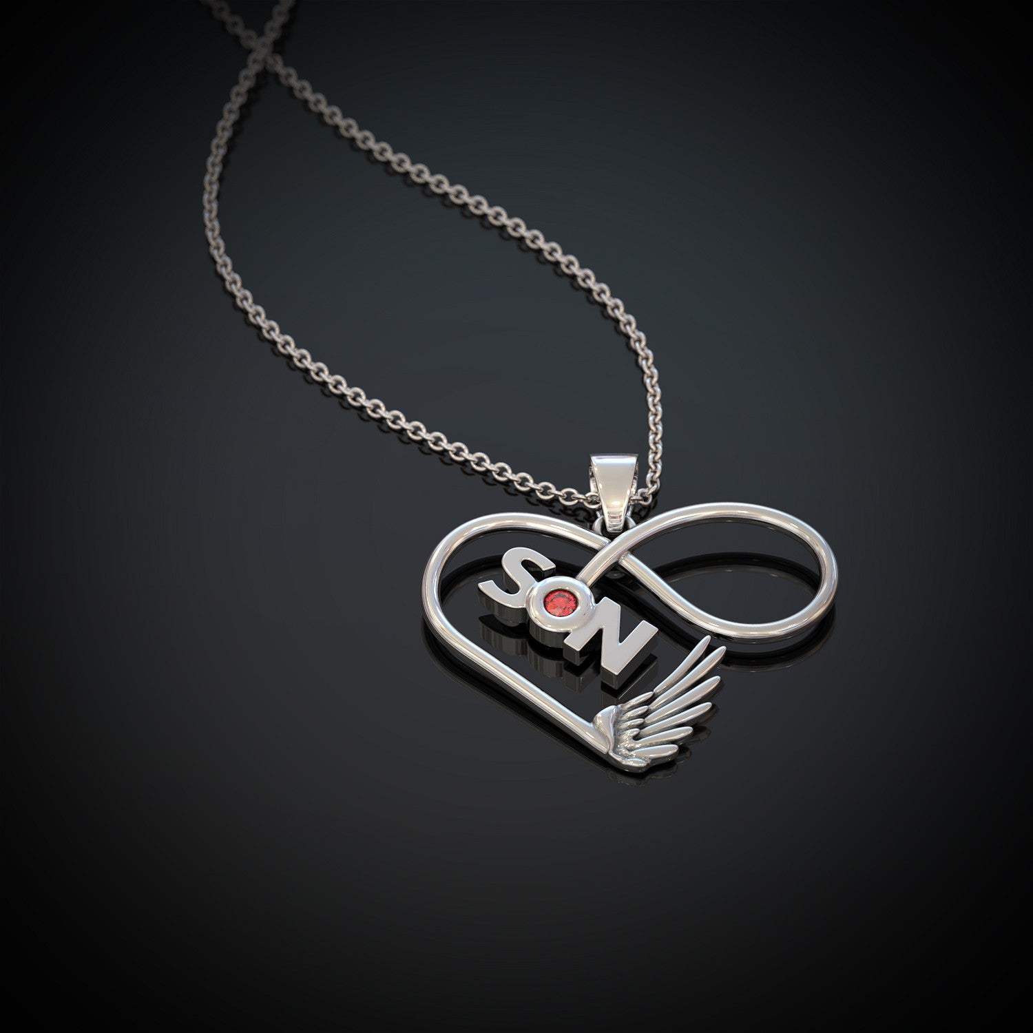 Son Infinity Birthstone Necklace