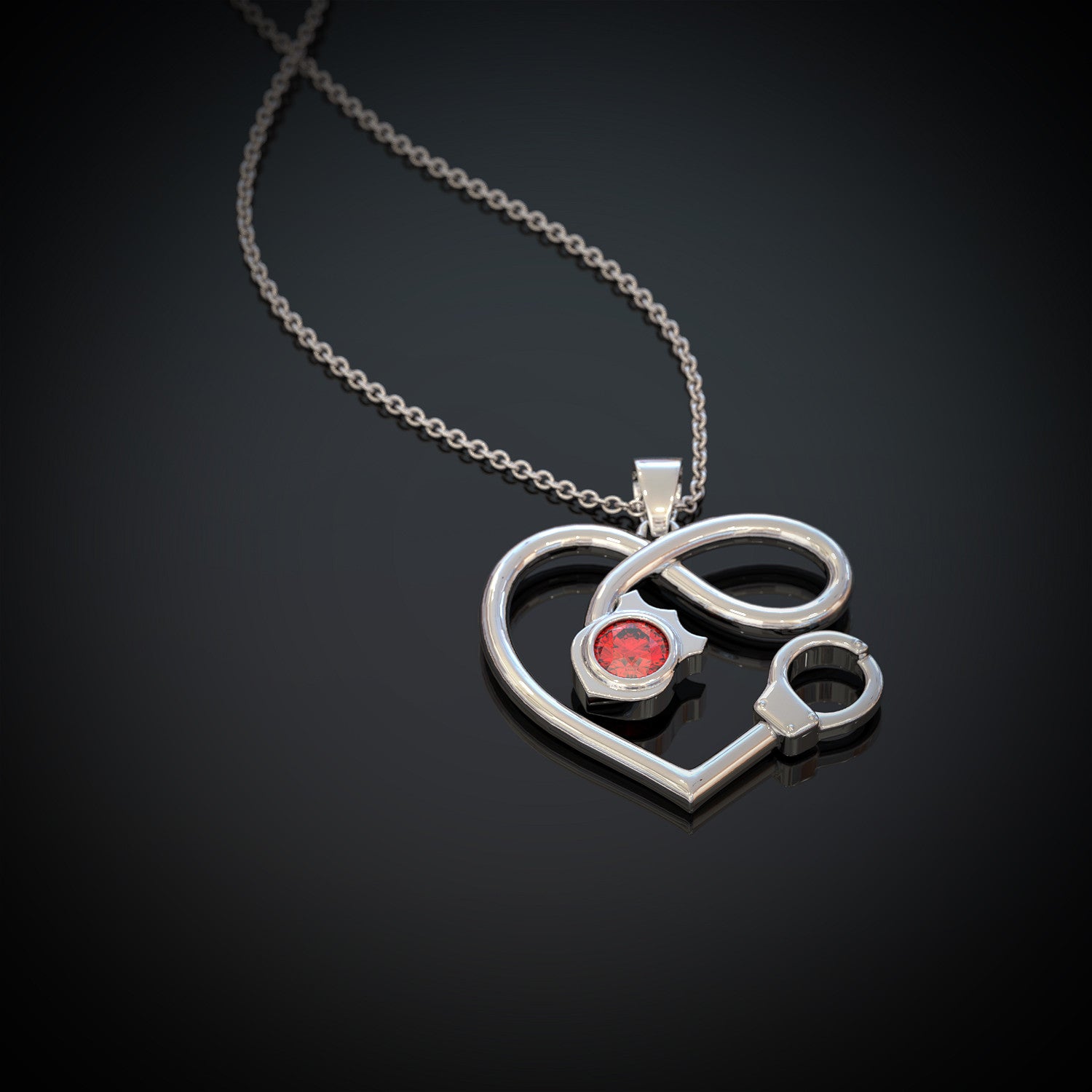 Police Officer Infinity Heart Necklace