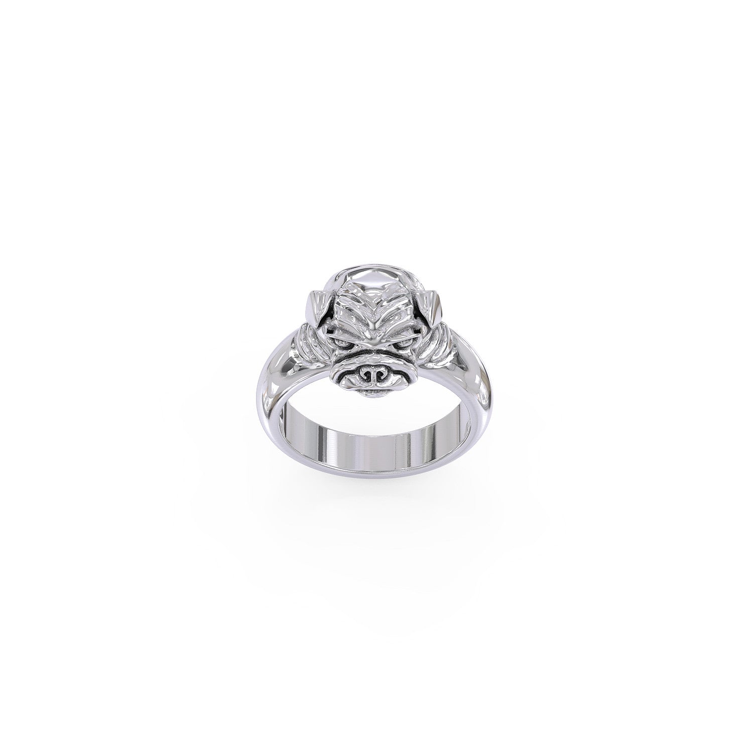 Silver Pug Ring