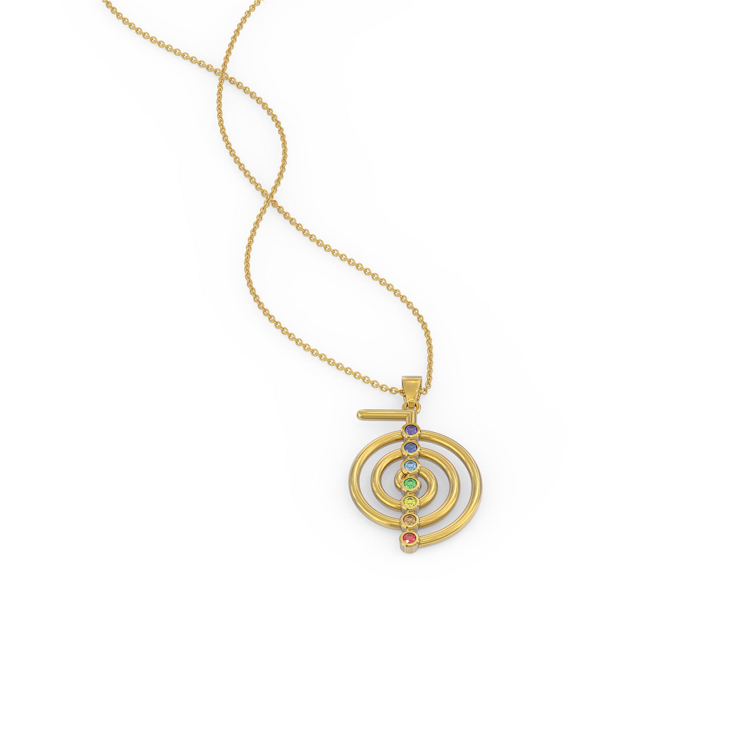 CHO KU REI Reiki Schmuck Halskette Chakra Anhänger Symbol Gold