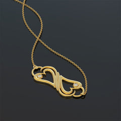 Two Hearts Connected Necklace