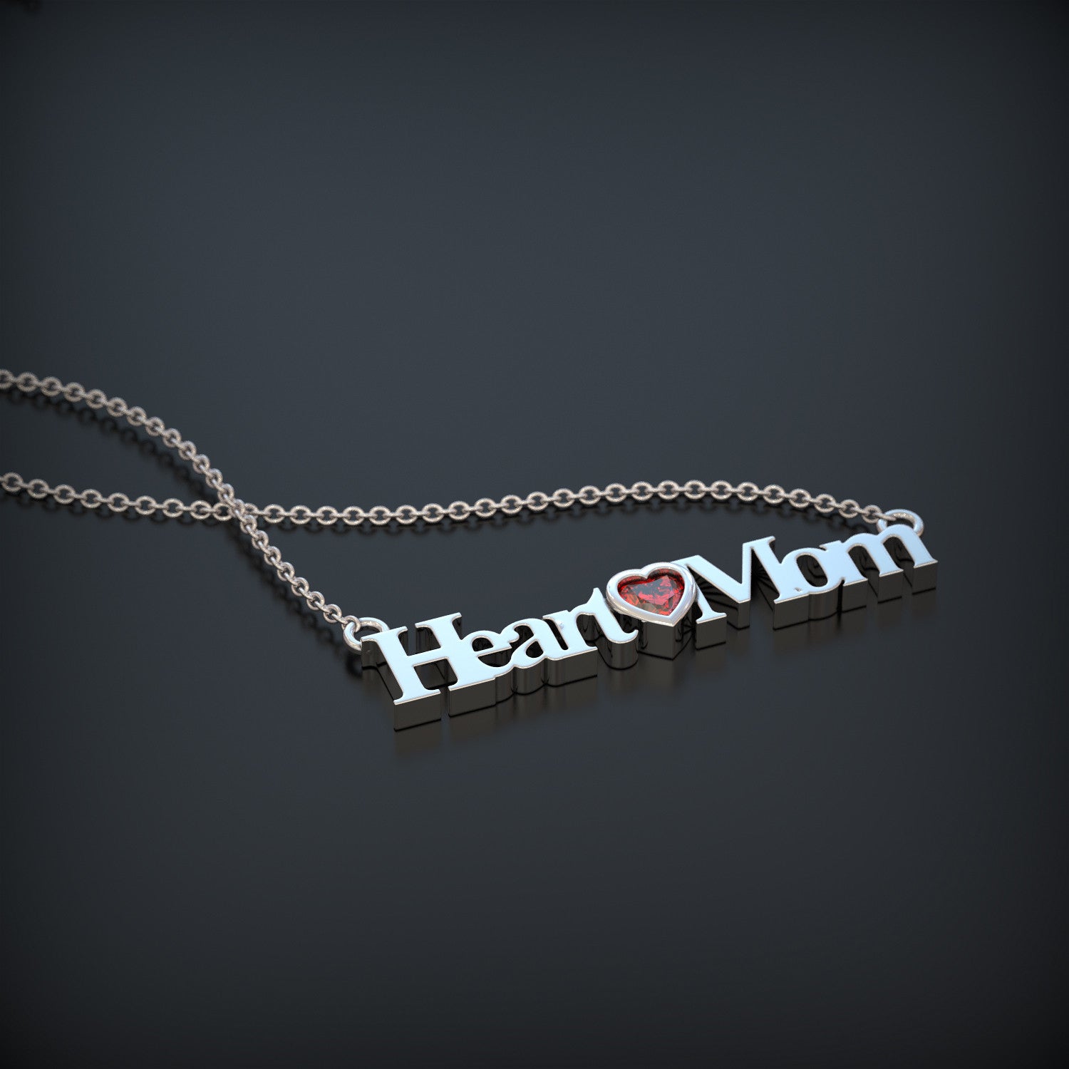 CHD Heart Mom Birthstone Necklace