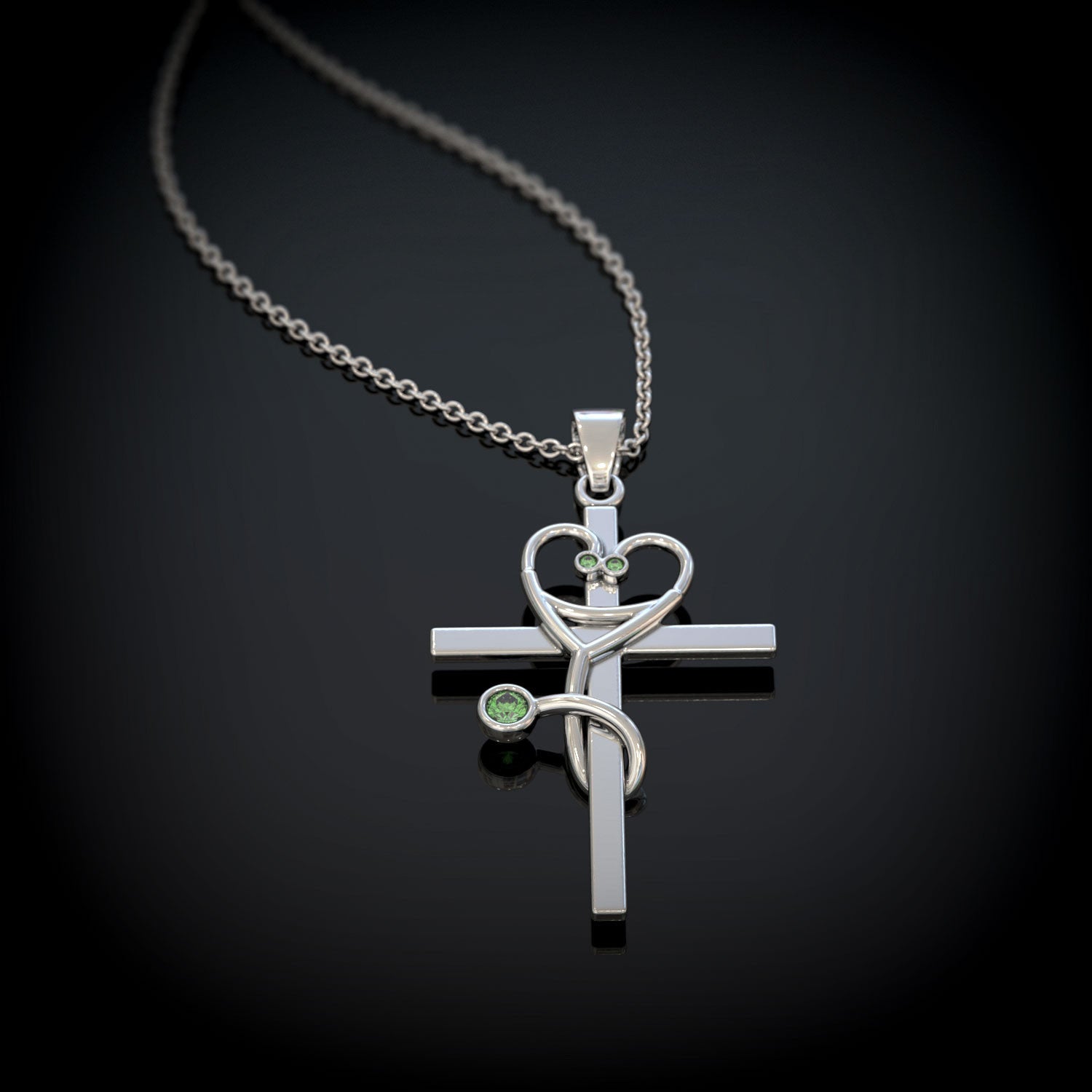 Stethoscope Cross Birthstone Pendant - LIMITED EDITION
